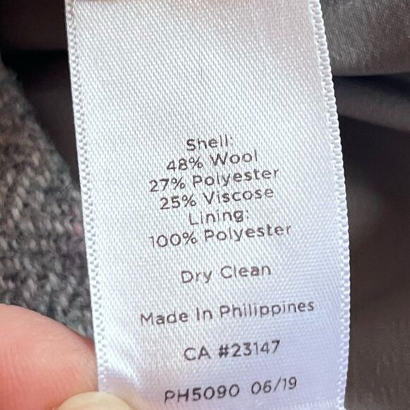 Talbots Petites Herringbone Wool Blend Skirt Gray Faux Wrap Scallop 6P - Picture 9 of 9